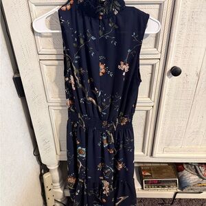 Nanette Lepore Navy Floral Midi Dress